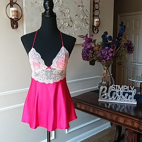 Victoria's Secret Pink Embellished Babydoll Mini Dress. Size S