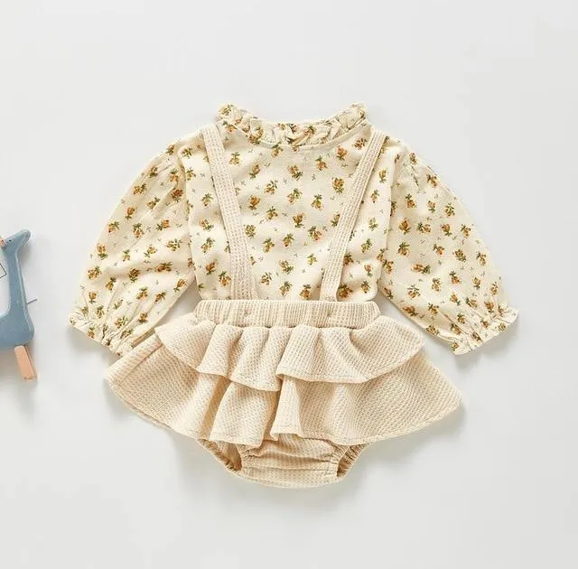 Vintage Shirt & Romper Set