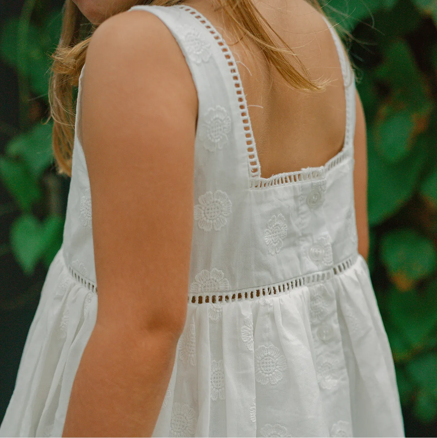 White Cotton Voile Dress