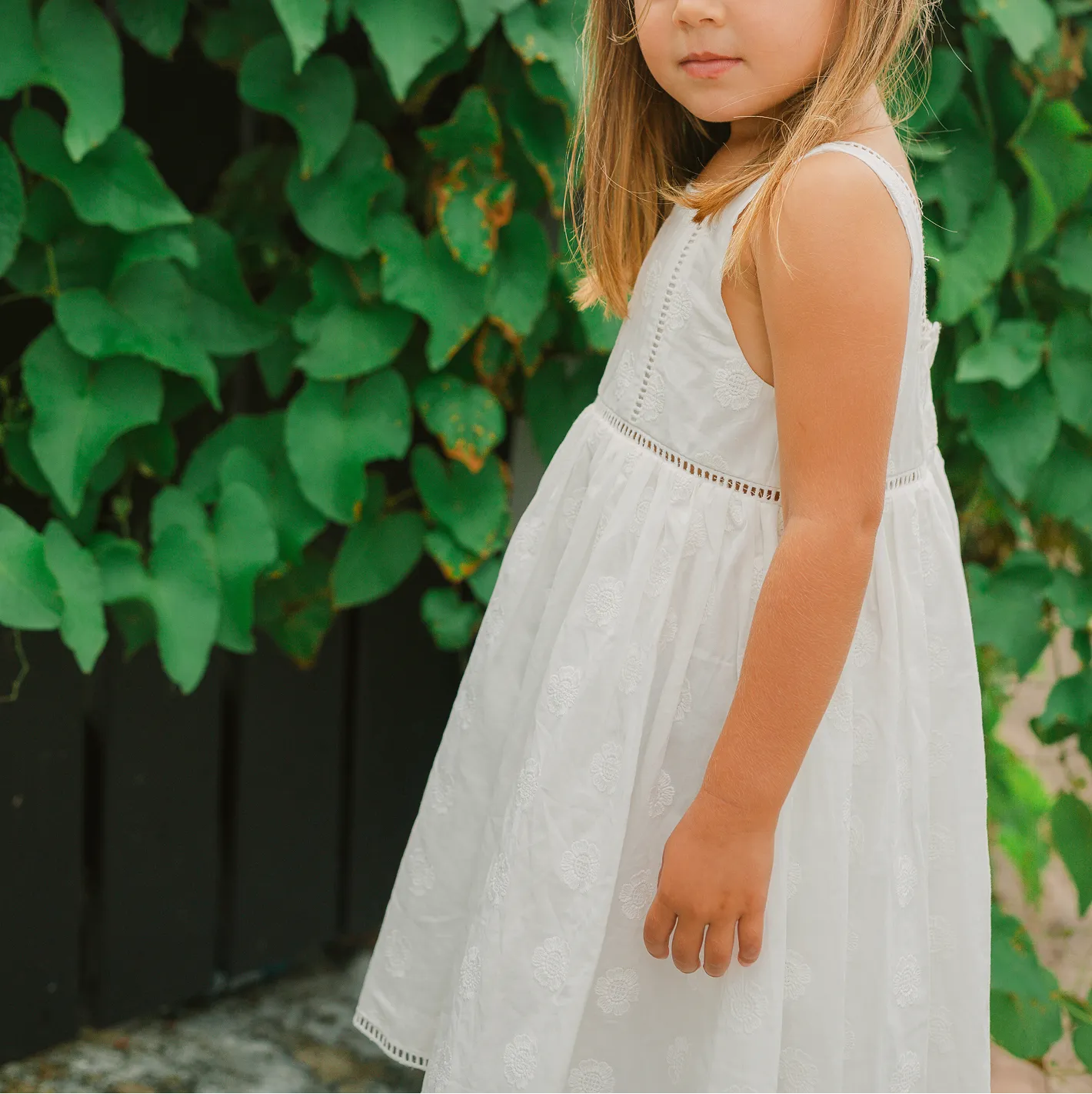 White Cotton Voile Dress