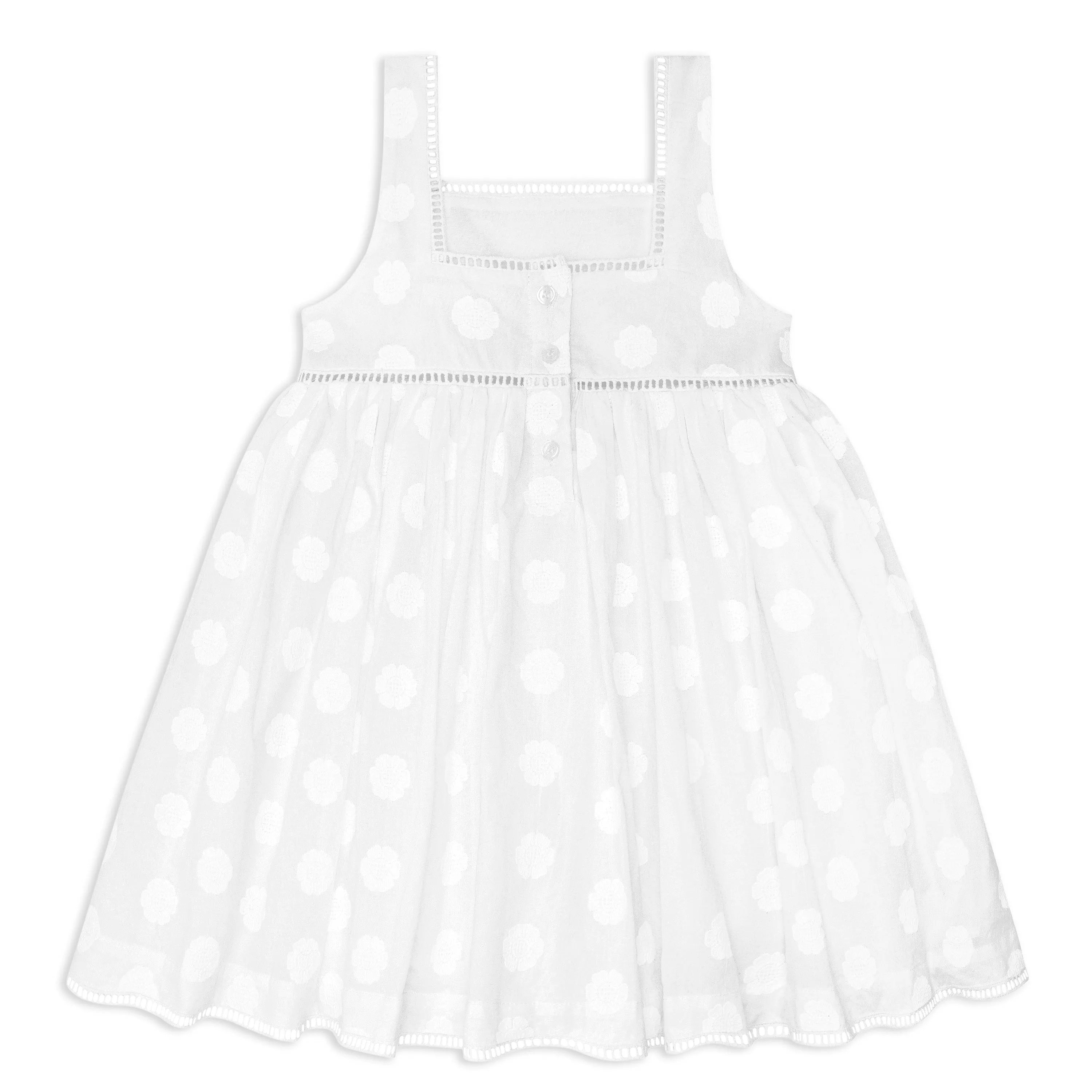 White Cotton Voile Dress