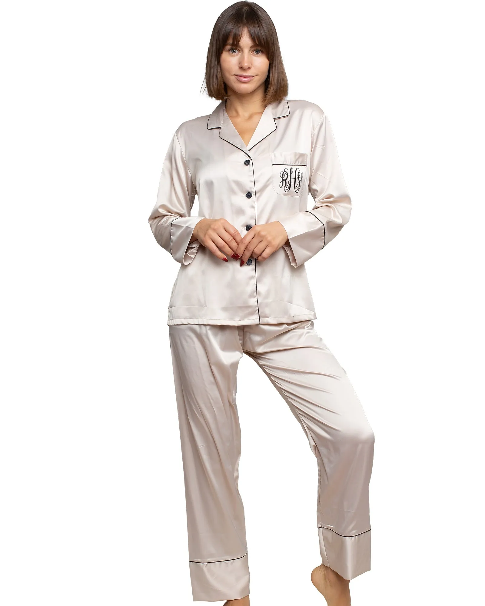 Women's Long Pajama Set Monogram