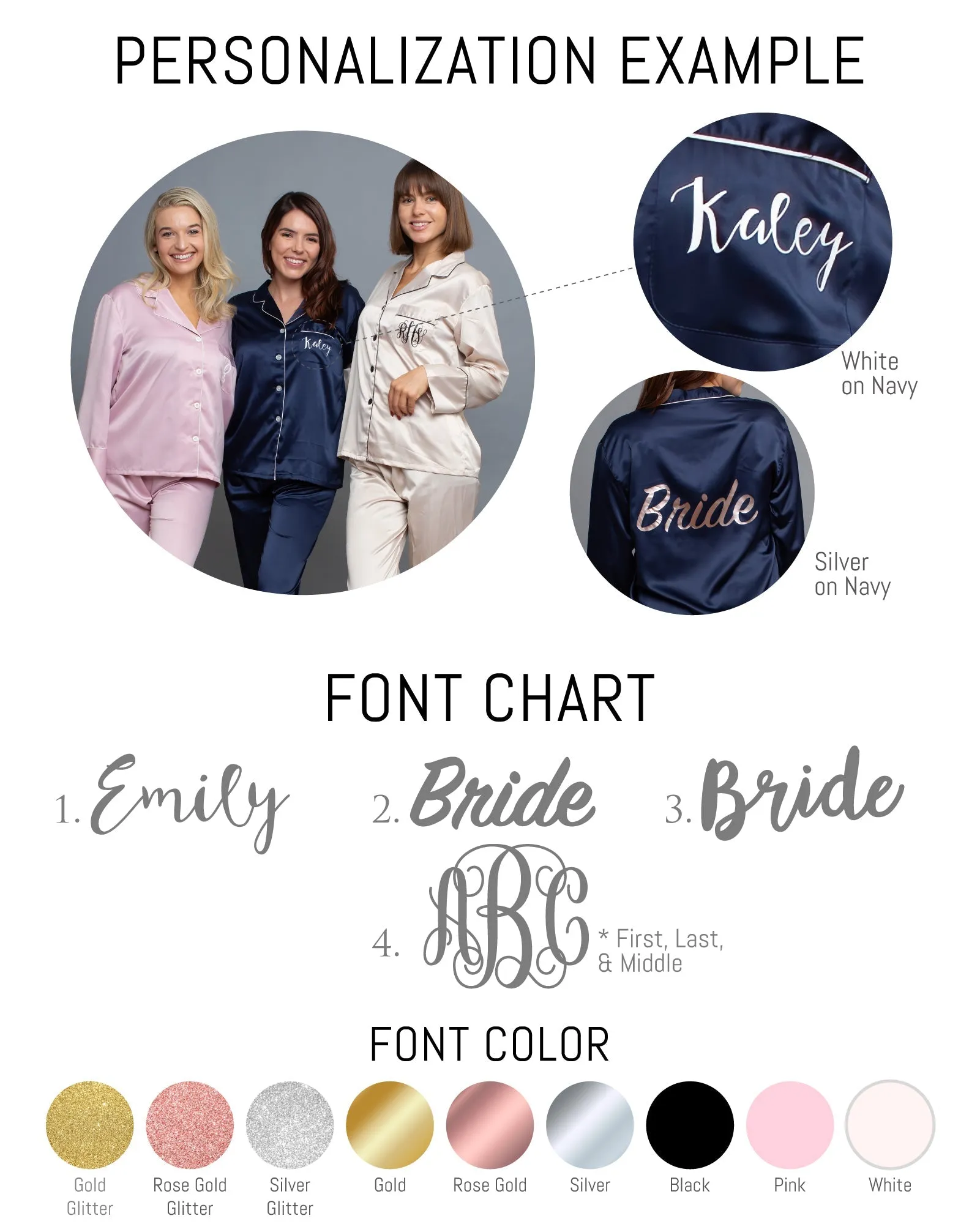 Women's Long Pajama Set Monogram