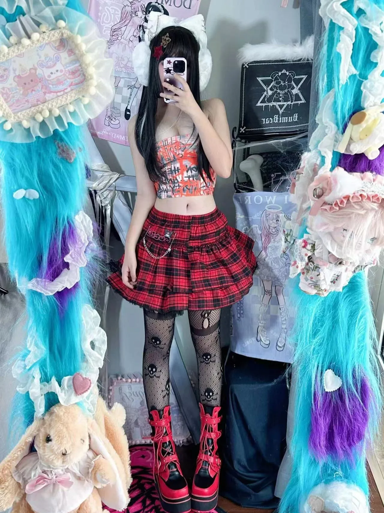 Y2k chain cake skirt YC24827