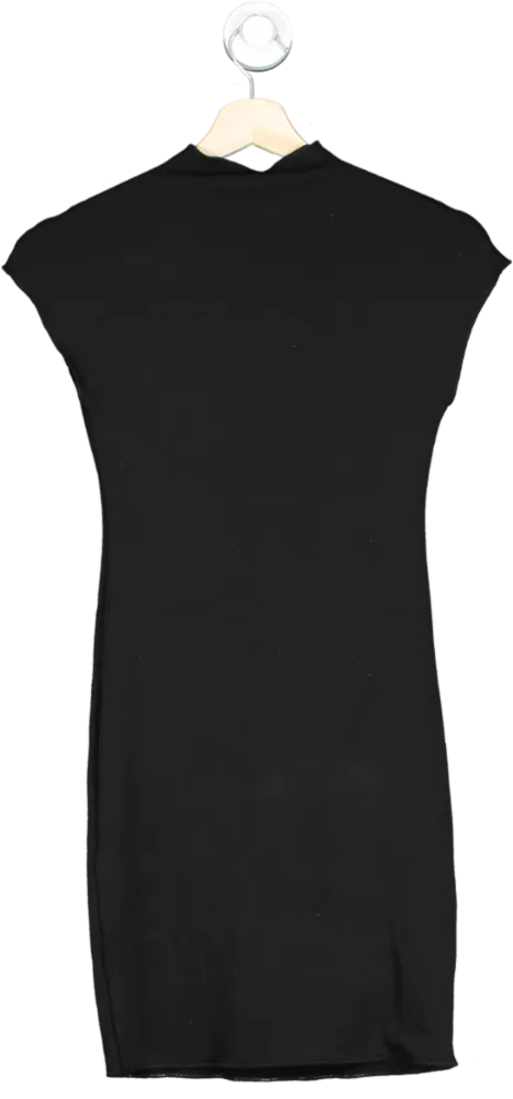 ZARA Black Short Glitter Stretch Knit Dress UK S
