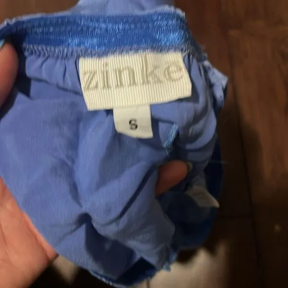 ZINKE Sleepwear Blue Silk 2 Piece Set - Excellent Condition - Size Small